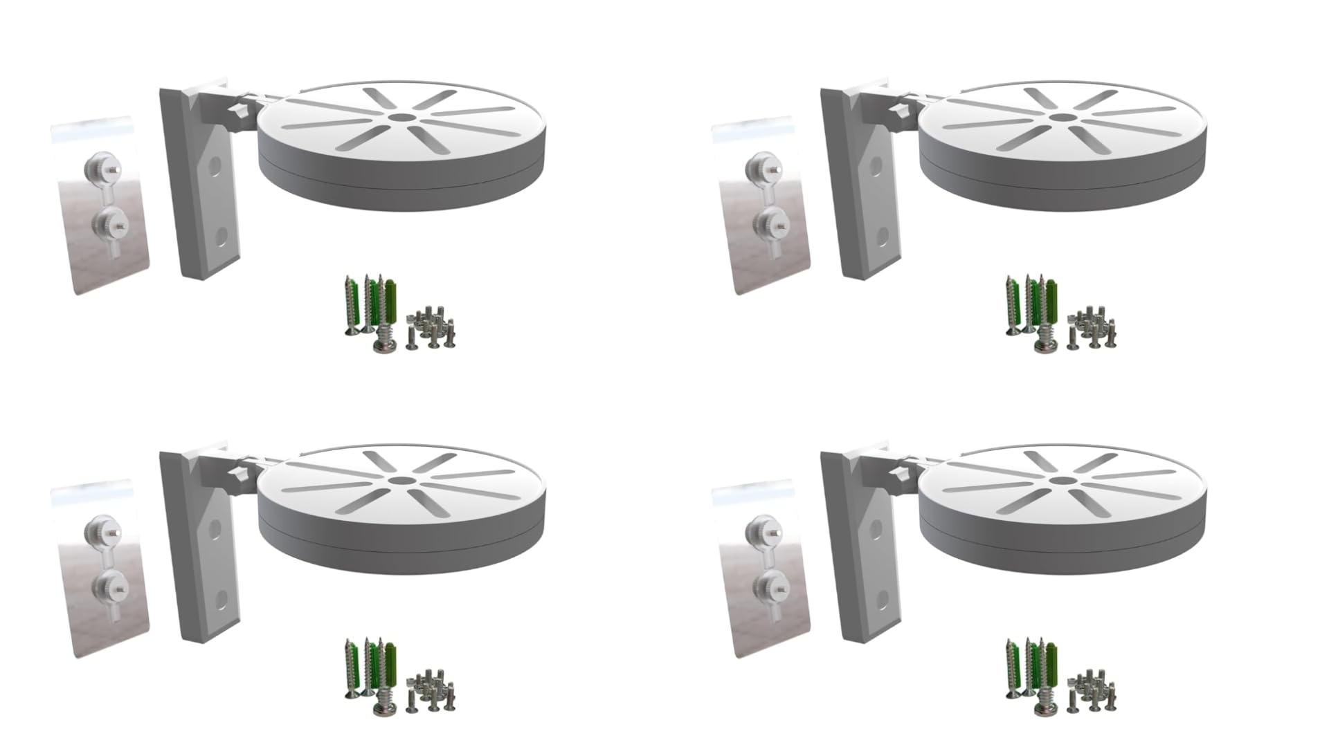 PVC CCTV Camera Wall & Ceiling Mounting Bracket, Strong Adhesive Direct Sticking Drill Free, for Indoor & Outdoor Use (Pack of 4 Set)-image-21
