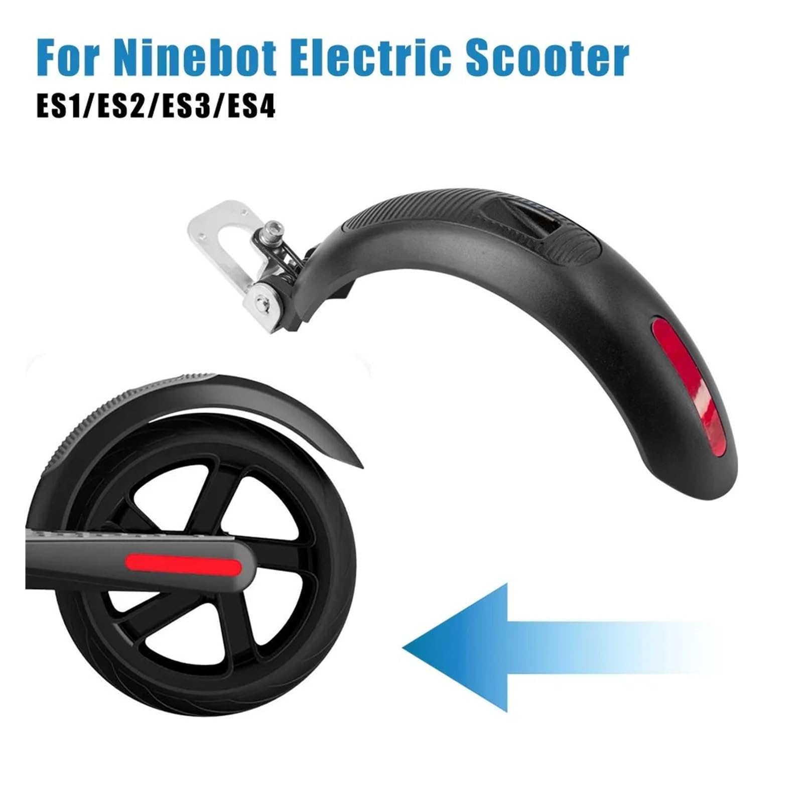 Garde-boue arrière de scooter électrique Convient for pièces Ninebot, ES1 ES2 ES3 ES4 Ensemble protection anti-éclaboussures pneu frein freinage Garde-boue arrière pour trottinette électrique