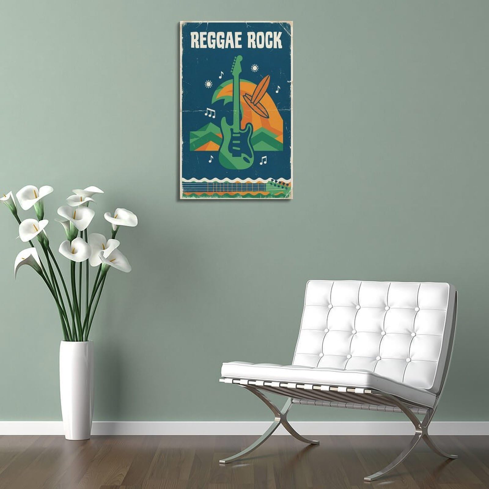 XKUGA Poster con stampa su tela con spiaggia tropicale, estate, surf, reggae, rock, moderna, decorativa, ideale per famiglia, grotta degli uomini, sala giochi, camera da letto di ragazzi e ragazze, 50