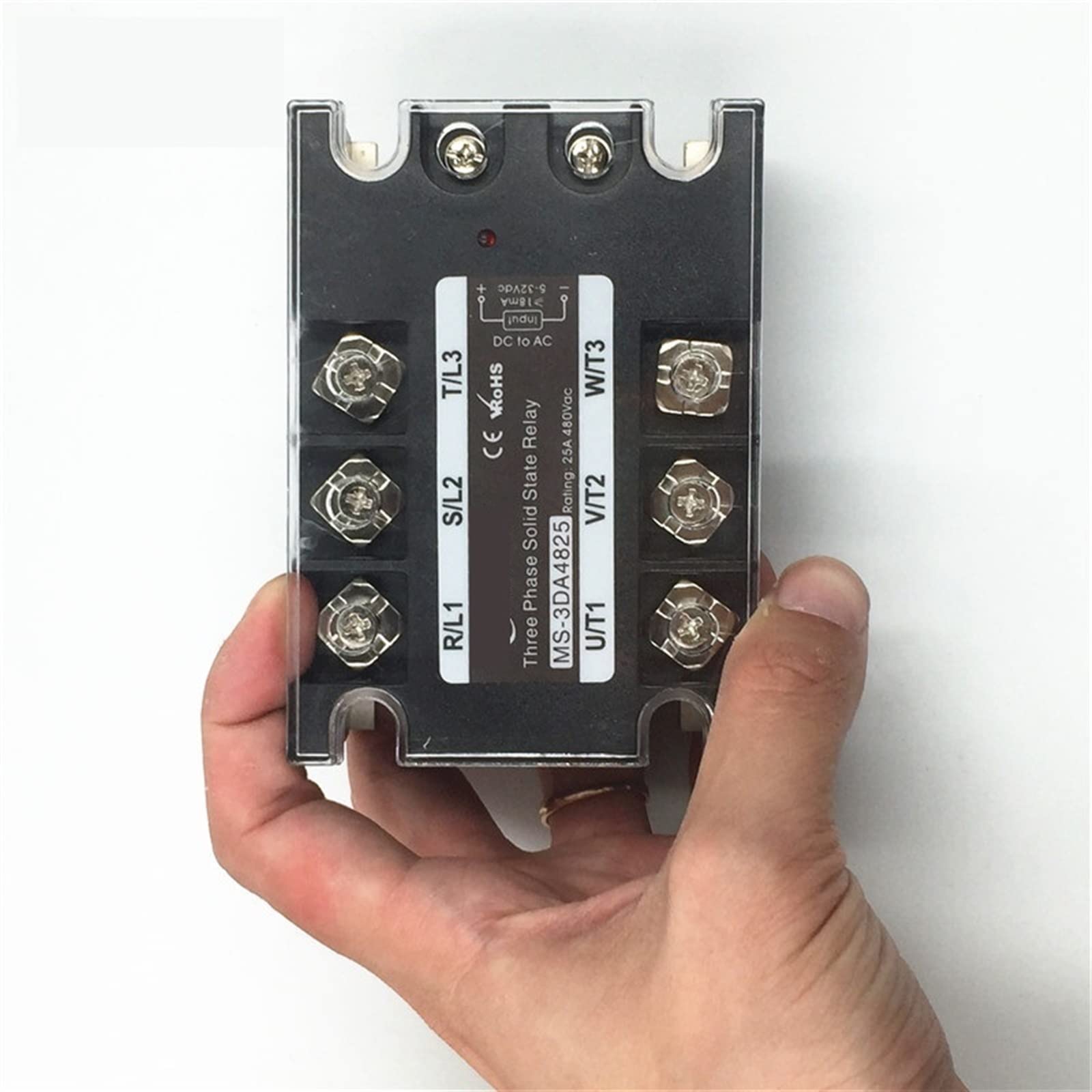 TSR-25DA SSR-25DA Dreiphasiges Halbleiterrelais DC 5–32 V Eingangssteuerung AC 90–480 V Ausgangslast 25 A 3 Phasen SSR Hochleistungs-DA4825 1 Stück