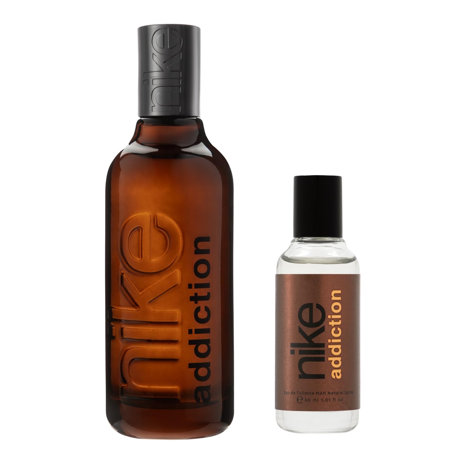 NIKE - Addiction Man Promoción 150 ml + 30 ml, Colonia Hombre, Eau de Toilette Natural y Masculina, Aroma Amaderado Balsámico, Fragancia Fresca y de Larga Duración