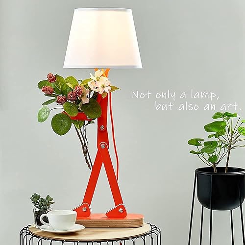 Miniatura 7 de Divertida lámpara de escritorio para dormitorio de noche de niños, brazo oscilante creativo, luz de mesa de madera de lectura moderna y única para