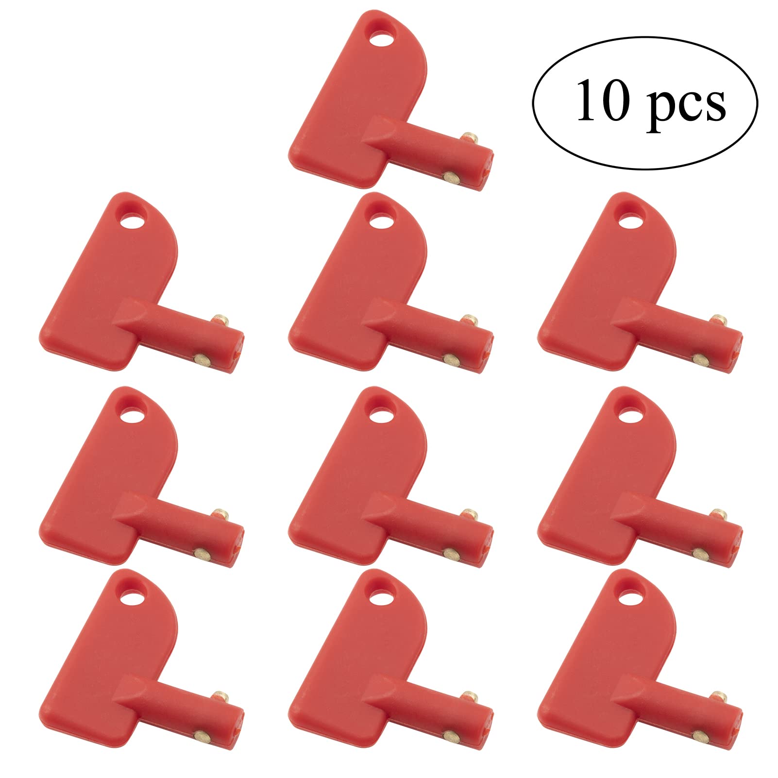 10 chiavi di ricambio per interruttore isolatore batteria Cut Off Power Kill Key per barche 100A 12v Auto Yacht Caravan modificato Interruttore batteria chiavi universali