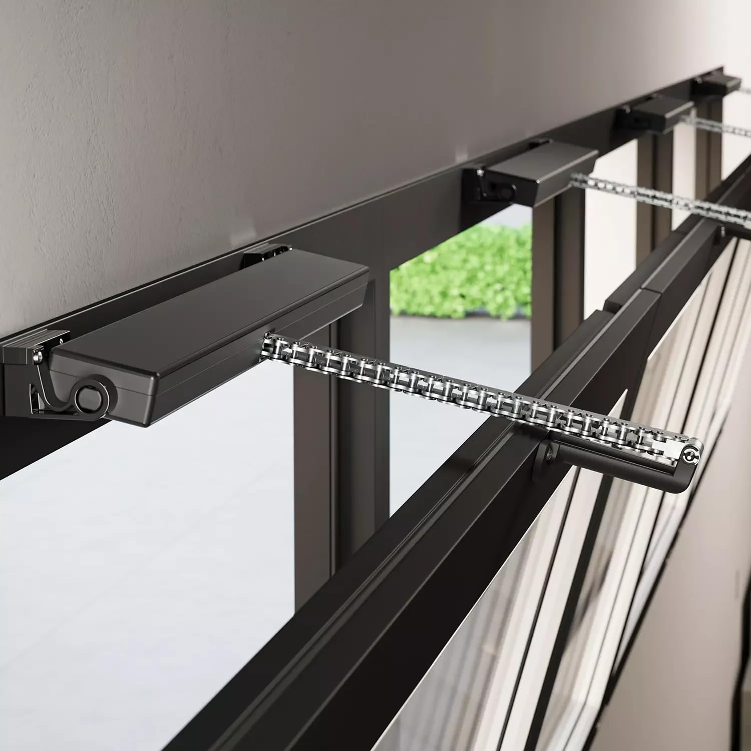 LIWIN L40 24V Linearantrieb für Dachfenster | Elektrischer Fensteröffner mit 400N Kraft | Automatischer Fensteröffner & Fensterschließer | Kettenantrieb 200-500mm Hub | Fensterantrieb (Grau, 24V)