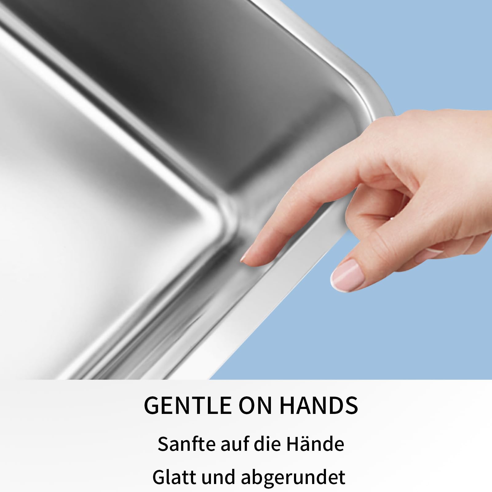 Lettiera robusta per gatti non necessita di odori, antiruggine, superficie liscia, in acciaio inox, grande capacità per una facile pulizia (argento, 60 x 40 x 15 cm)