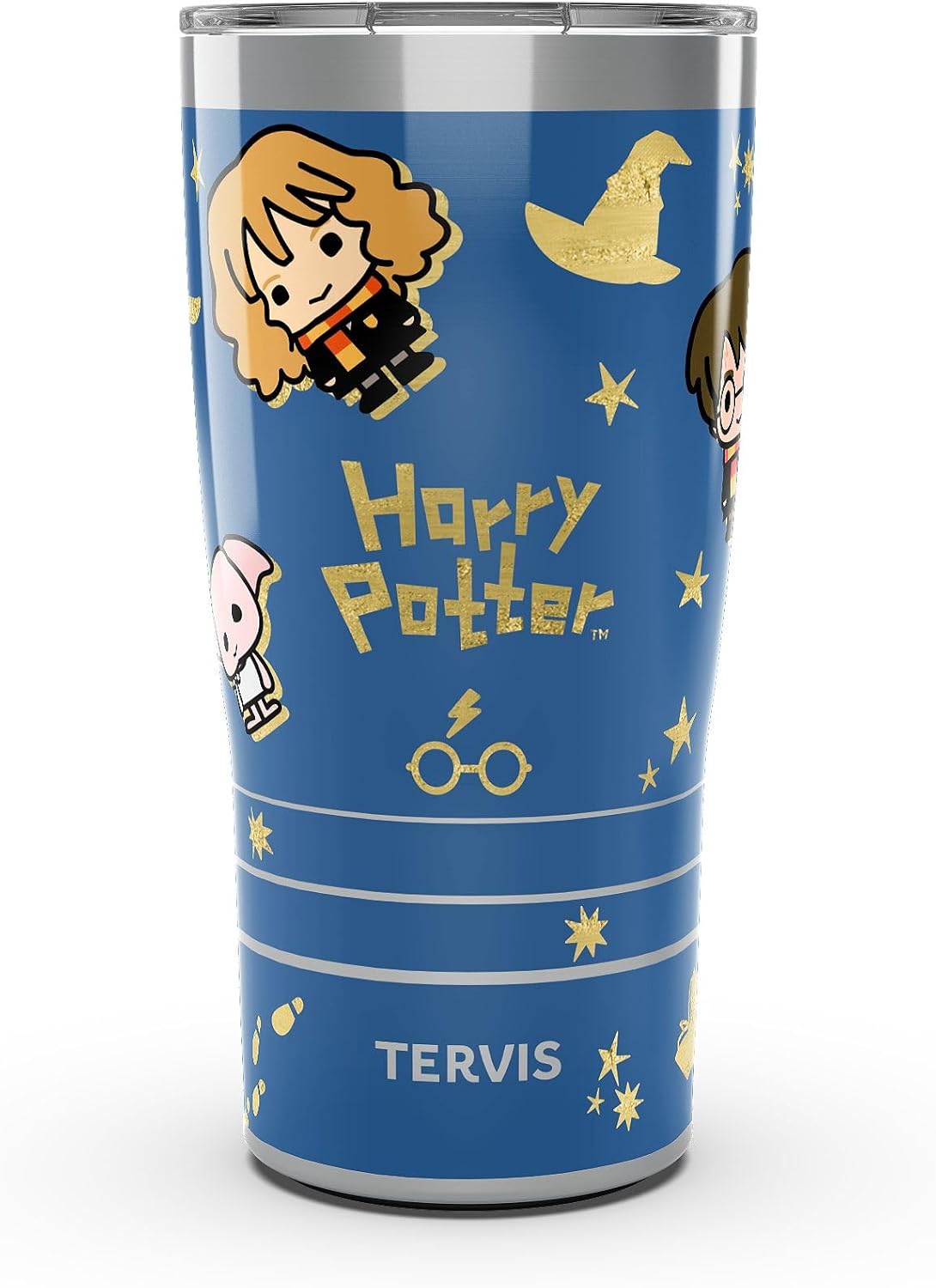 Tervis Traveler Harry Potter Charm Icons Triple Walled Insulated Tumbler Travel Cup Keeps Drinks Cold & Hot, 20oz, Stainless Steel