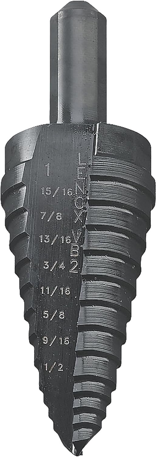 Lenox Tools Step Drill Bit, 1/2-Inch to 1-Inch with 3/8-Inch Shank (30882VB2)