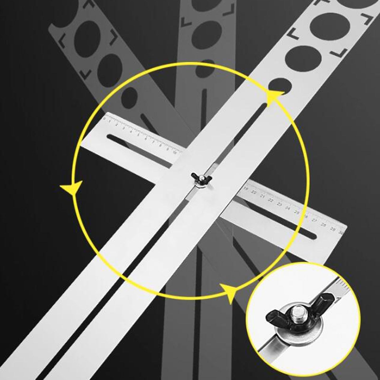 Lochlineal für Keramikfliesen, Marmorstanzwerkzeug, Universelles DIY Positionierungsmarkierungswerkzeug, Bodenbohrer für, 60cm