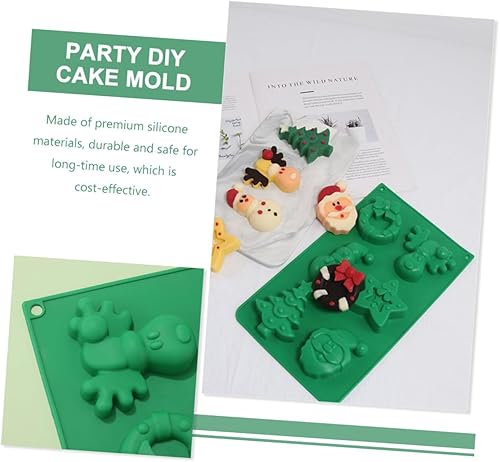 Miniatura 7 de Abaodam 4 moldes de silicona para tartas de Navidad, mini malvaviscos para chocolate caliente, caramelo de Navidad, árbol de Navidad, molde de