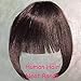 Clip in Bangs Real Human Hair Flat Bangs Remy Fringe Hair Extensions Thick Full Tied Bangs with Temples Clip on Hair Pieces for Women Natural Color