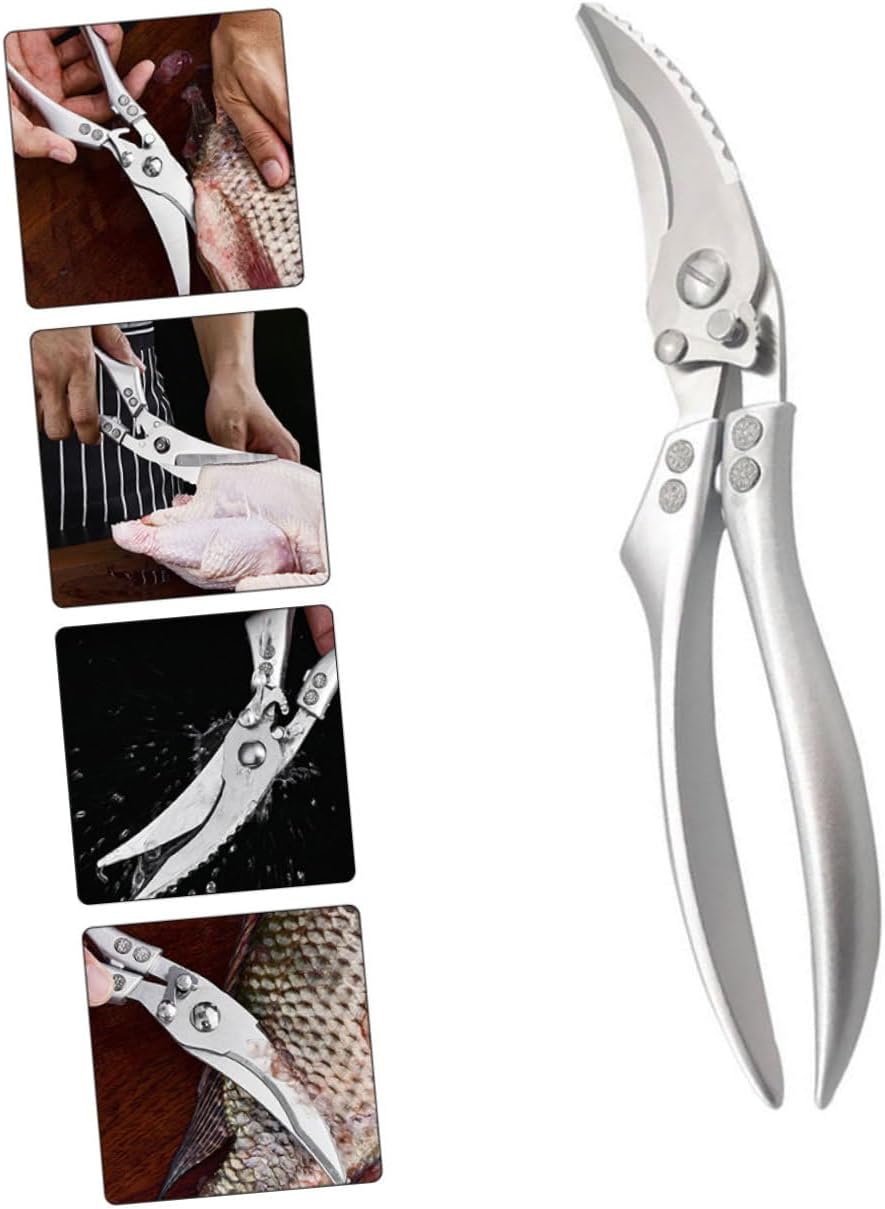 PRETYZOOM Multi-function Kitchen Scissors Stainless Steel Chicken Bone Meat Slicer for Gifting