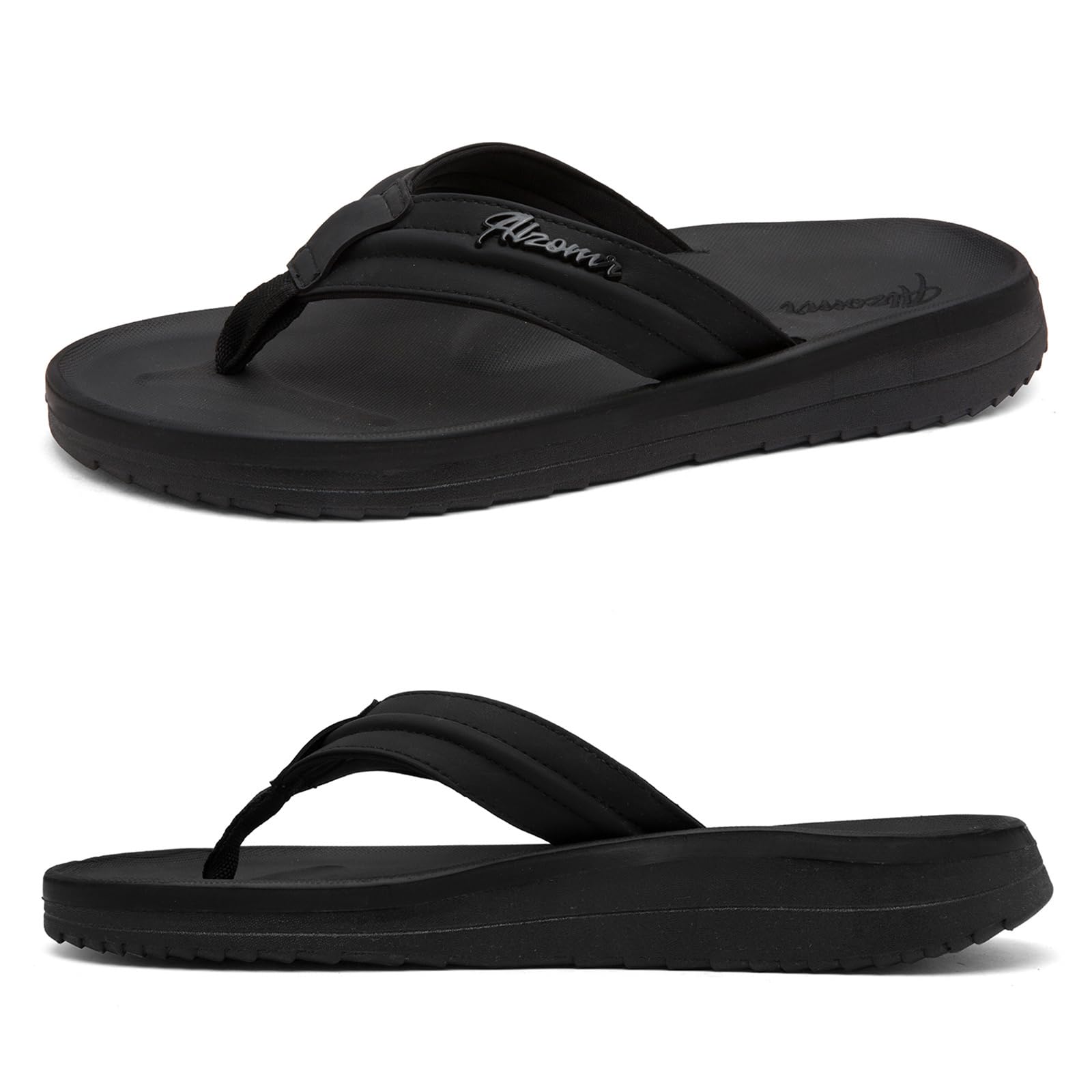 Harxxitd Men's Flip Flops with Arch Support Thong Orthopedic Sandals for Plantar Fasciitis & Flat Feet, Water Friendly Non-Slip Summer Beach