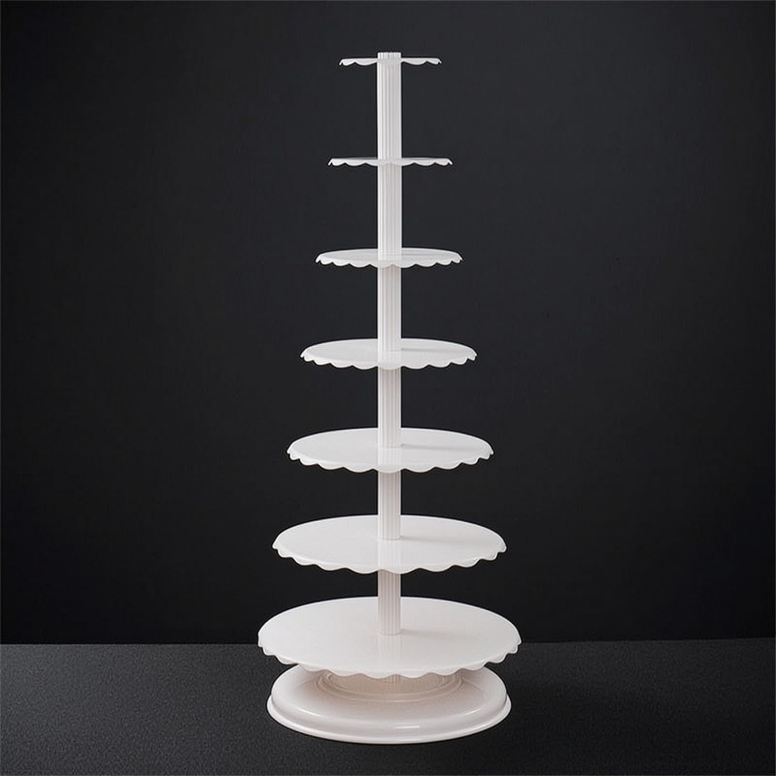 Colcolo Soporte para Tartas Soporte Pastelero Expositor de Postres Bandeja para Pasteles Base Ancha Plástico Atornillada y Niveles Estables para Múltiples
