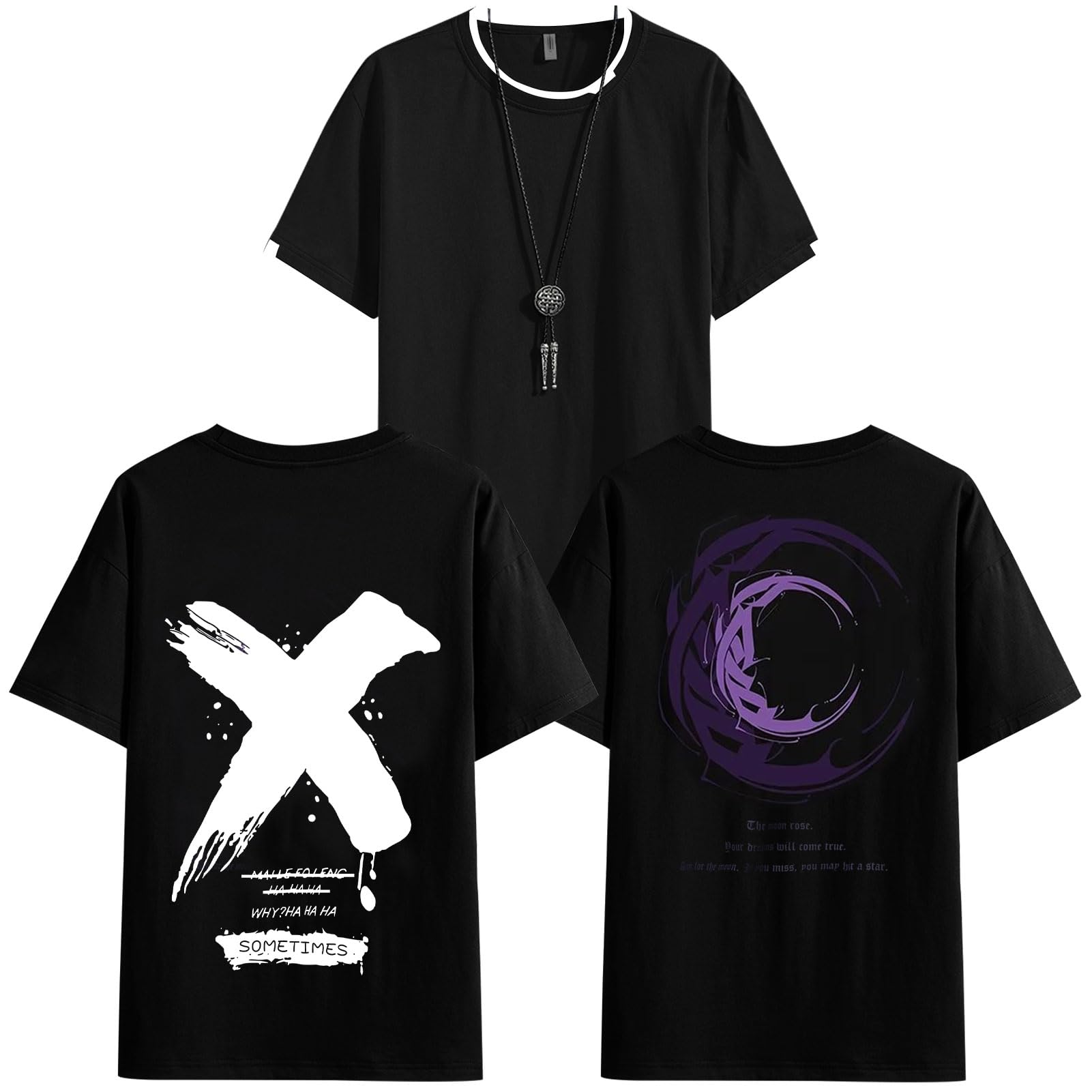 Pack de 3 Camisetas Hombre Manga Corta Cuello Redondo Algodón Playeras Casual Estampado T-Shirt
