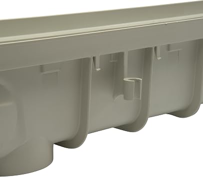 NDS 5 Pro Series Deep Profile Channel Drain Kit With HDPE Plastic Grates and End Caps, Trench & Channel Drainage For Driveway, Patio, Pool Deck, Courtyard, 5.5 x 39.4, Gray