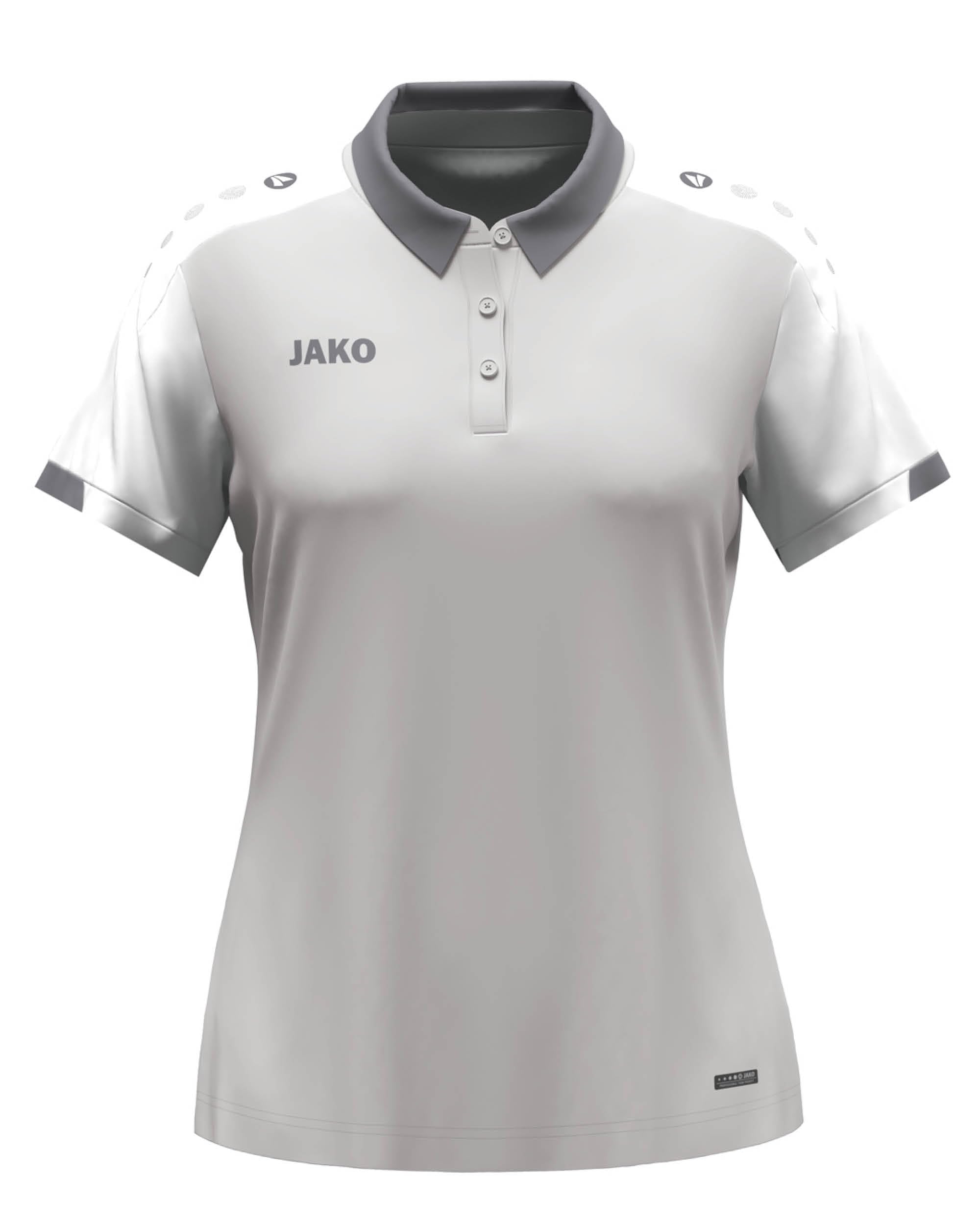 JAKO Damen Poloshirt Dynamic, hellgrau/weiß/grau, S