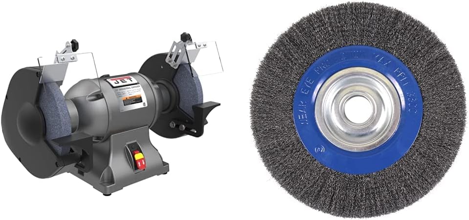 JET 10-Inch Industrial Bench Grinder (IBG-10) and Mercer Industries 10" Crimped Wire Wheel