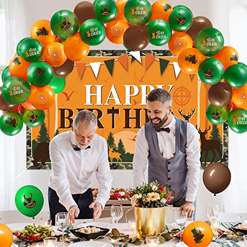 85 Pcs Hunting Birthday Party Supplies Camo Balloons Hunting Birthday Decorations Camo Backdrop Hunting Party Decorations Camo Photography Backdrops Camo Birthday Decorations For Birthday #TOP6