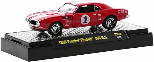 Miniatura 1 de M2 1968 Pontiac Firebird 400 H.O. #1 Carrusel rojo con rayas blancas Holley Edición limitada a 5500 piezas en todo el mundo 164 Modelo de máquinas