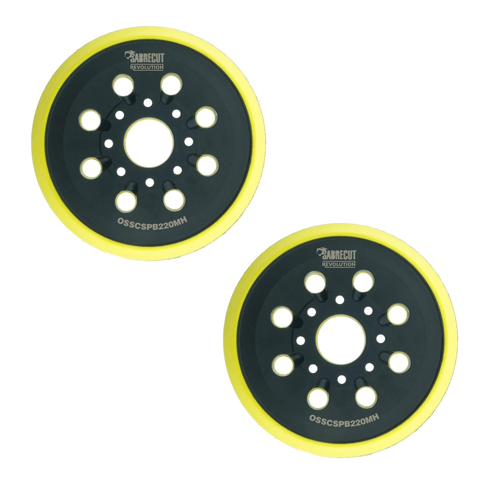 Sabrecut 2 X Osscspb220mh_2 125Mm Medium Hard 8 Hole Random Orbital Sander Hook And Loop Backing Pads Compatible With Bosch Gex125 Pex220 Skil 7402 7490