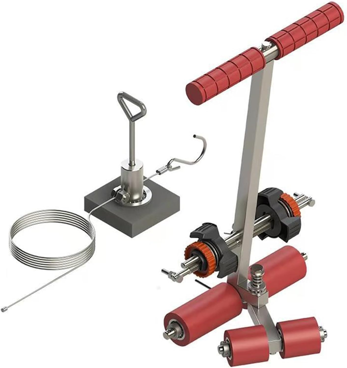 Hand-Push Tape Sticking Machine, Tape Marking Machine, Manual Floor Tape Applicator, Adjustable Spacing 3-15cm, for Basketball Courts, Road Warning and Parking Space