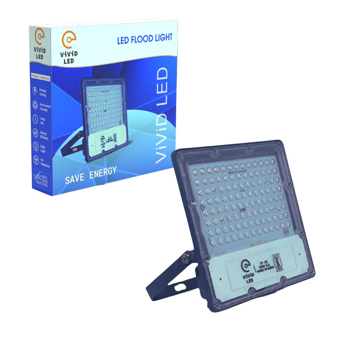 ViViD LED 100 Watt LED Flood Light Lens, 2 Years Warranty, Waterproof, White, Lens Model. (Pack of 1)