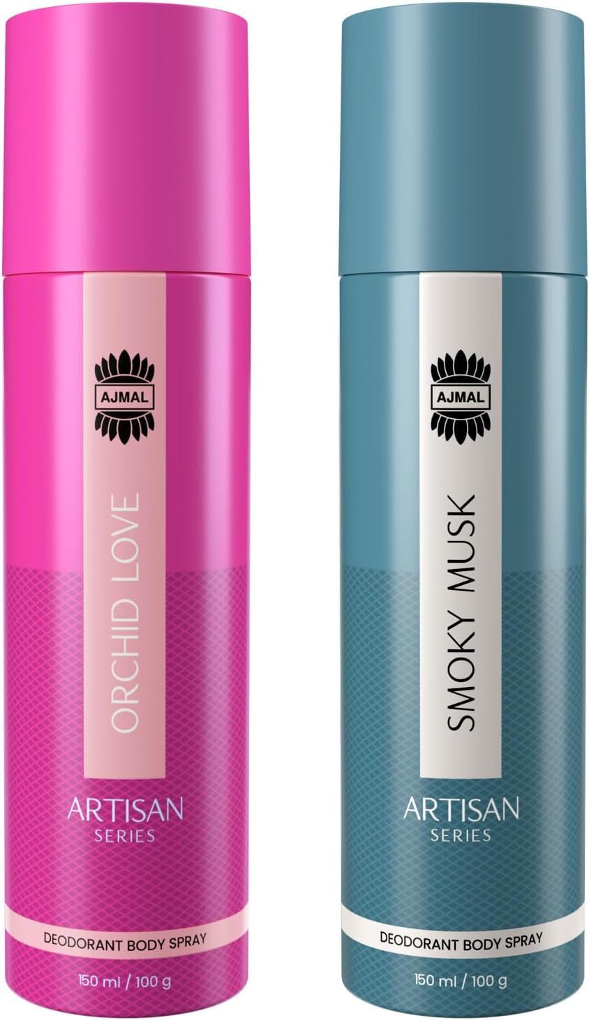 AJMAL ARTISAN - ORCHID LOVE & SMOKY MUSK DEODORANT PERFUME 150ML LONGLASTING SPRAY GIFT FOR MEN AND WOMEN ONLINE EXCLUSIVE