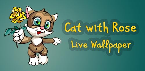 Cat with Rose Live Wallpaper
