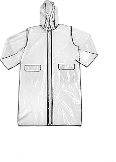 Maypes Clear Kids Rain Jacket - Youth Rain Jacket Kids, Teens, Toddlers - Clear Kids Raincoat for Boys and Girls - Waterproof EVA Rain Jacket with Drawcord and Snap Adjustable Cuff (Medium)
