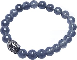 Natural Stone Iolite Buddha Bracelet for Man, Woman, Boys & Girls- Color: Blue (of 1 Pc.), Crystal, Crystal Iolite