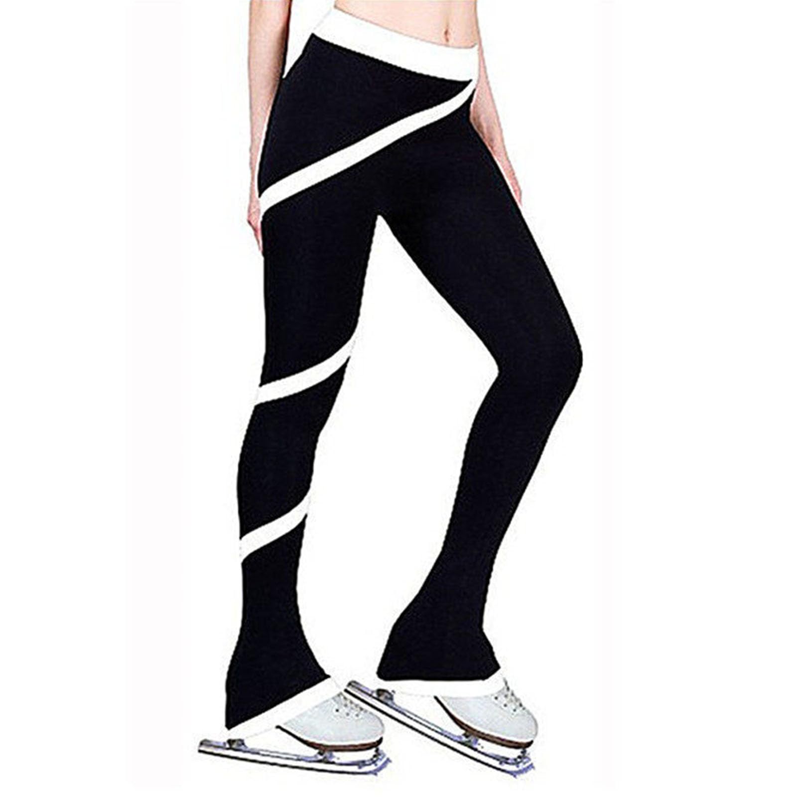 Pantalones De Patinaje Artístico para Niña Y Mujer, Pantalones De Patinaje, Ropa De Patinaje Artístico, Ropa De Entrenamiento para Patinaje Artístico para Adultos,Blanca,S=140