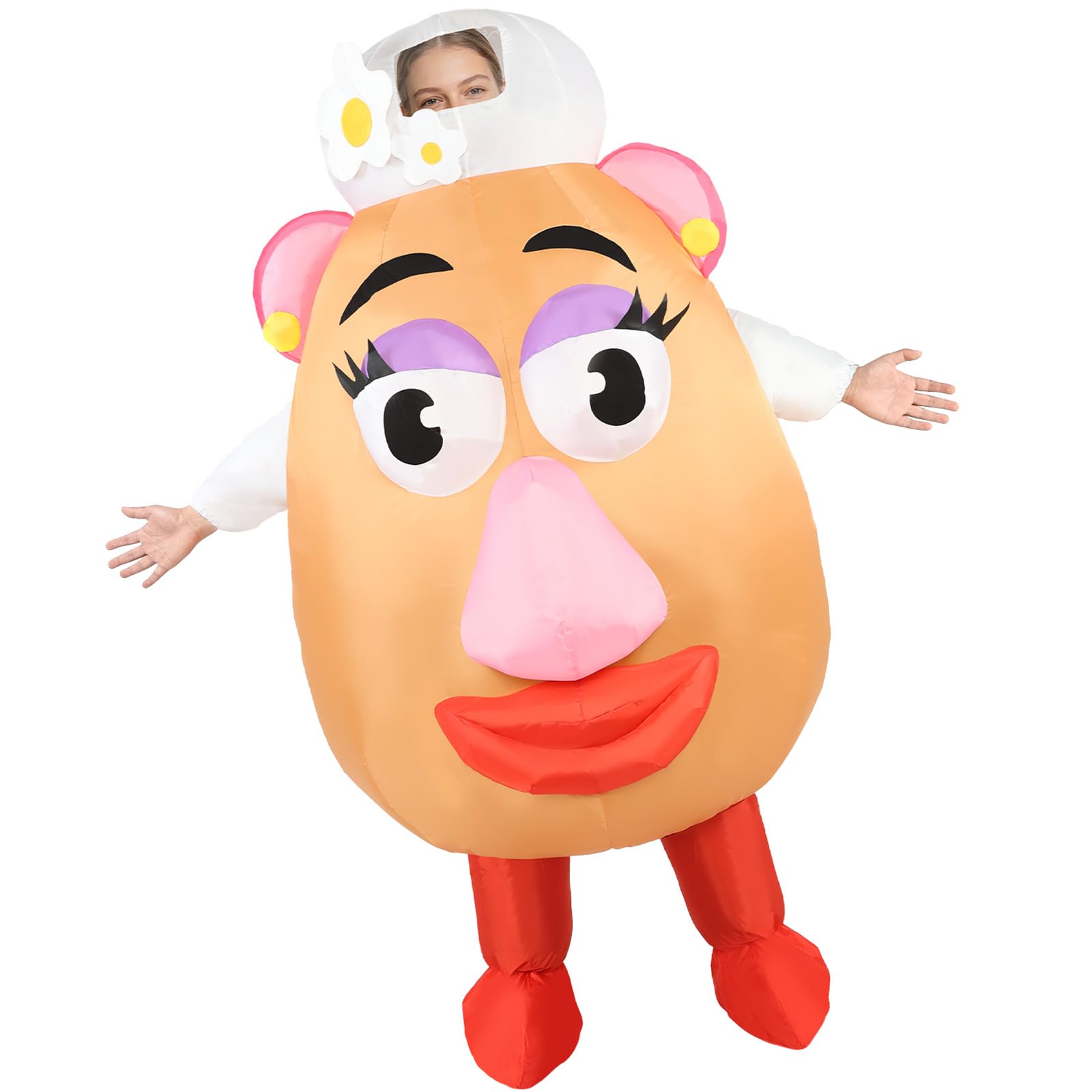 Takuvan Potato Inflatable Costume Adults Women Funny Full Body Blow Up Outfit for Halloween Party Parades or Couple Cosplay