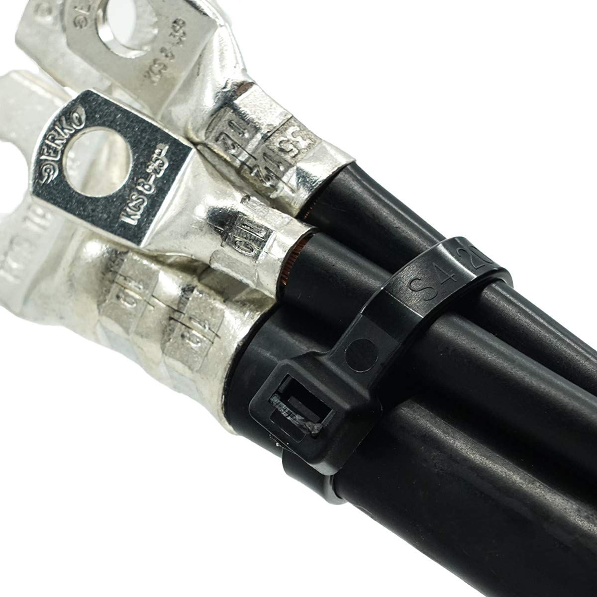 100 Fascette Elettricista Nere ERKO - 2,5x200mm, Resistente UV, Poliammide 66, Per Interno/Esterno