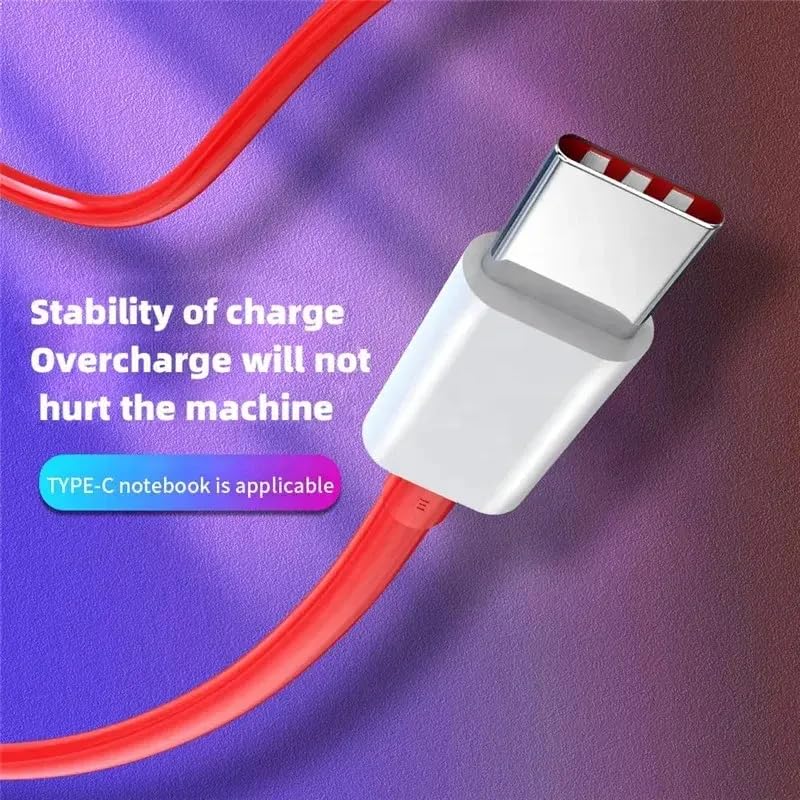 Image of One plus 65W USB Type C Data Sync Fast Charging Charger Cable for One Plus 12 5G,12r,11,11r,10r,10t,10,10 pro,9 Pro,8,8T,7t,7t Pro,6,5, Nord (65w Type C Cable)
