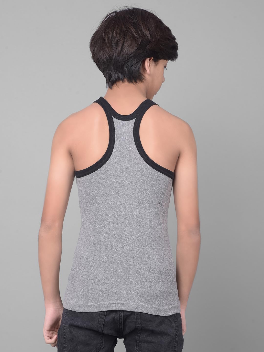 Dollar Bigboss Kid's Assorted Pack of 3 Solid Combed Cotton Racerback Styled Gym Vest (8909141186999_MBKB-04-BB04-PO3-CO2_60) 1