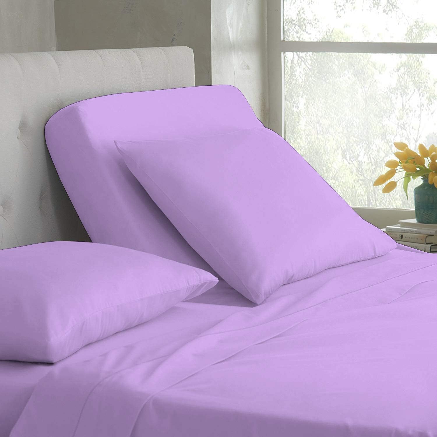 Split Cal King - 100% Cotton Split-Top-California King (Adjustable Cal King Bed Size Fitted Sheet) 600TC, Solid Dark Grey, Sateen Weave, 18 inch Deep Pocket, 1PC Fitted Sheet Only