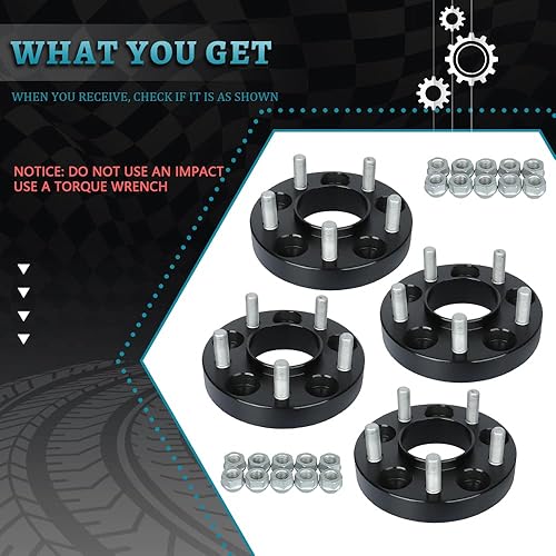 Vista 16 de IRONTEK Espaciadores de rueda de 1.5'' 0.197x4.500 in para Ford Lincoln Mazda 5x4.5" espaciadores de rueda centrados