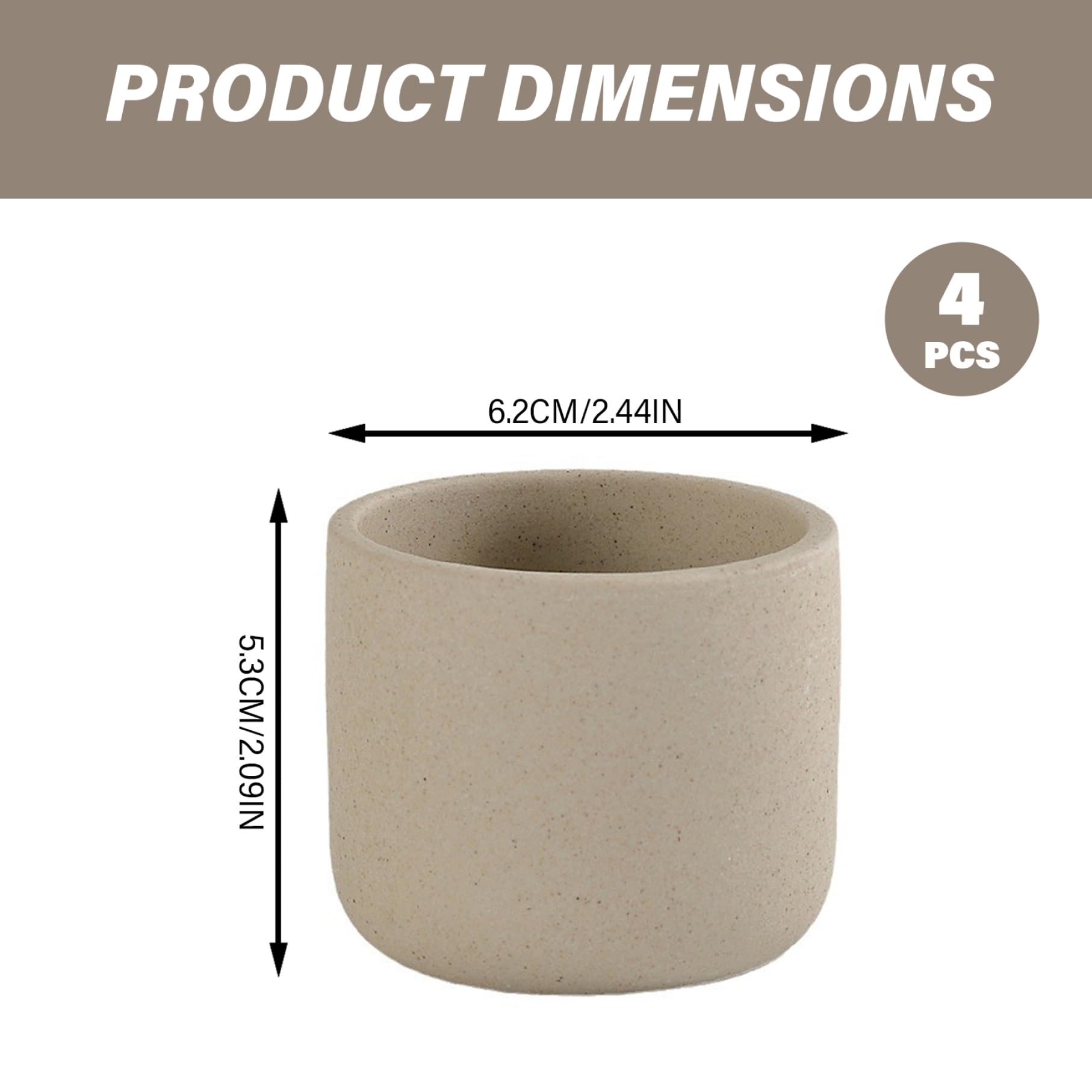 Tazze da tè giapponese 100 ml, 4 pezzi di tè in ceramica resistenti al calore con base non slittata per cinese, casa, caffè
