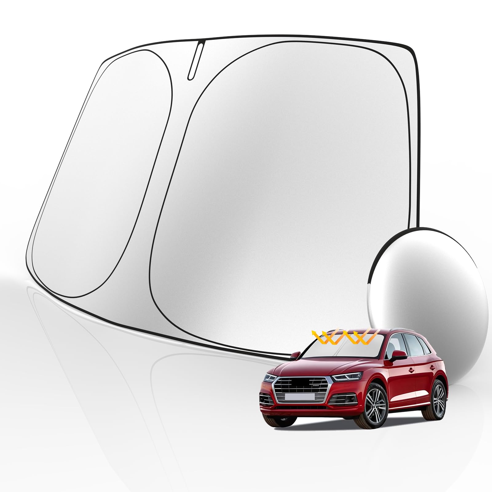 Tombyda Windshield Sunshade for Audi Q5 2018-2025 2026 Accessories Front Window Sun Shade Custom Sunscreen Double Layers Design
