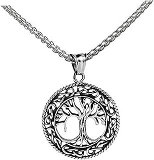 Colar Árvore Da Vida Pingente Para Homens Colares Femininos Colar De Aço Inoxidável Para Mulheres Colar Árvore Da Vida Prata Jóias Árvore Da Vida Celta Colar Corrente Masculino