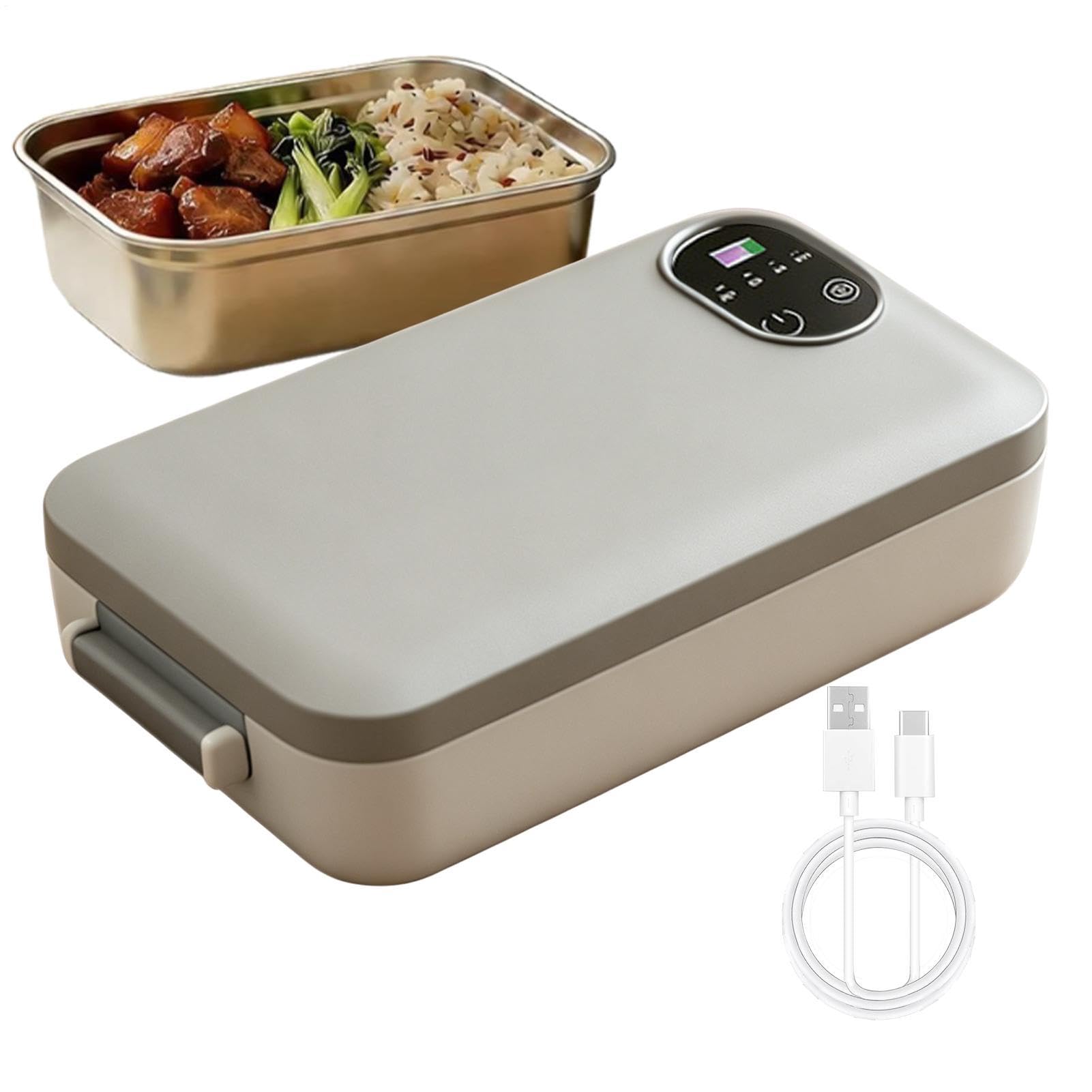 Elektryczny Lunchbox 900 ml Regulowana Temperatura Podgrzewacz do Żywności | Pudełko Podgrzewające Jedzenie Biuro Piknik Budowa Transport Samochód Kemping Podróż Dom Akademik