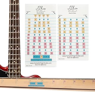 Fantastic Finger Guide for Electric Bass Guitar | Guitar Accessories | Fretboard and Fingerboard Stickers | Guitar Learning Tools | Guitar Stickers | Learn to Play Guitar Electric Bass | Frets 1-24