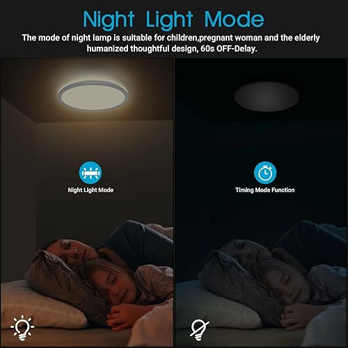 Miniatura 5 de Lámpara de techo LED regulable de montaje empotrado con control remoto, lámpara de techo LED ultrafina de 12 pulgadas y 24 W, 3000 K-6500 K, color