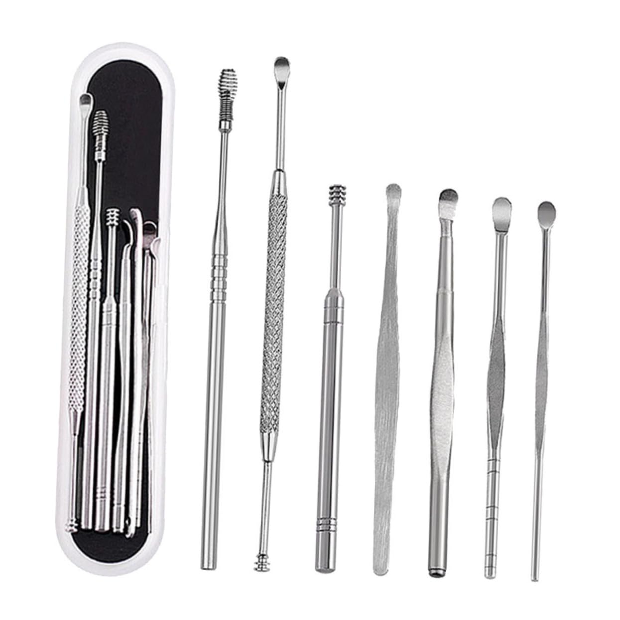 7Pcs Stainless Steel Ear Wax Cleaner Set Ear Scoop Tool for Adults Wax Removal Kit for Home and