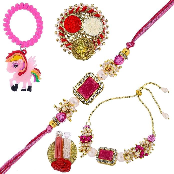 SAUDEEP INDIA RakshaBandhan Gift Hamper for Bhaiya-Bhabhi, Rakhi Gift Combo Set for Brother/Bhai/Sister/Kids, Combo Pack of 5 Items, Dora Rakhi/Lumba Rakhi/Kids Rakhi, Design 02 (B0CCPKR8CS) Amazon Price History, Amazon Price Tracker