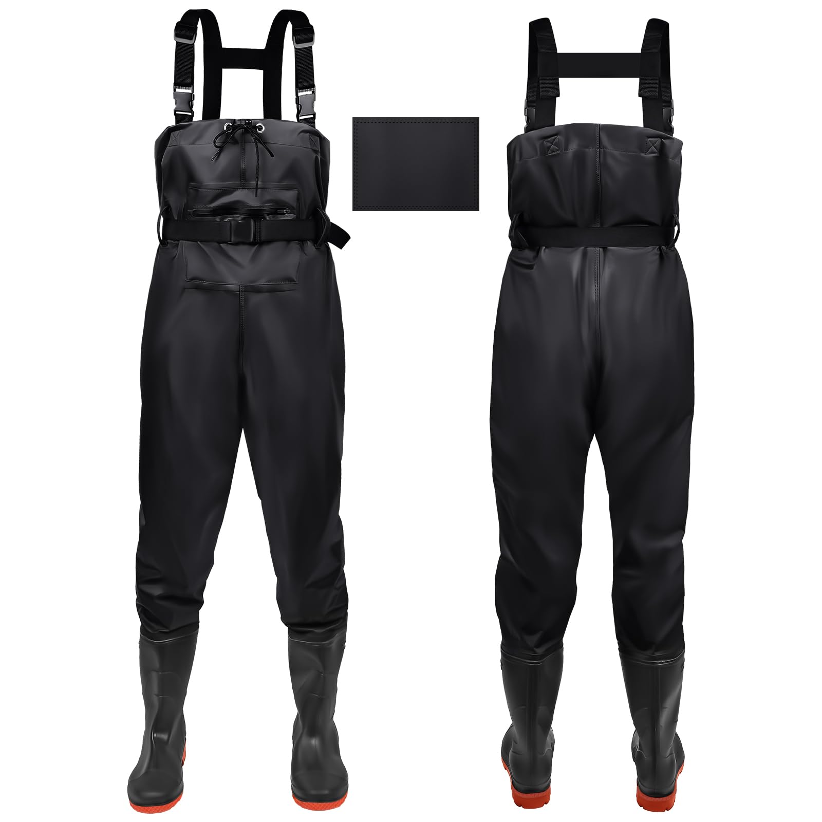 IEEILULU Waders Peche Homme, Waders Pantalons de Pêche avec Poche Poitrine, Pantalons de Waders Nylon avec Bottes 40-47, Waders Peche Antidérapants Cadeau pour Amateurs de Pêche e Sportive