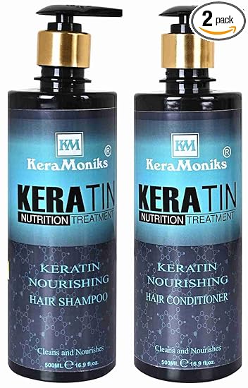 Keramoniks Keratin Nourishing Hair Shampoo 500 ml + Keratin Nourishing Hair Conditioner 500 ml (Pack Of 2 x 500 ml)