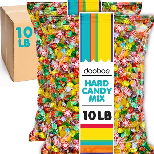 Dooboe Bulk Hard Candy Mix – 10 lb – Individually Wrapped Assorted Hard Candies for Candy Bowls & Parties