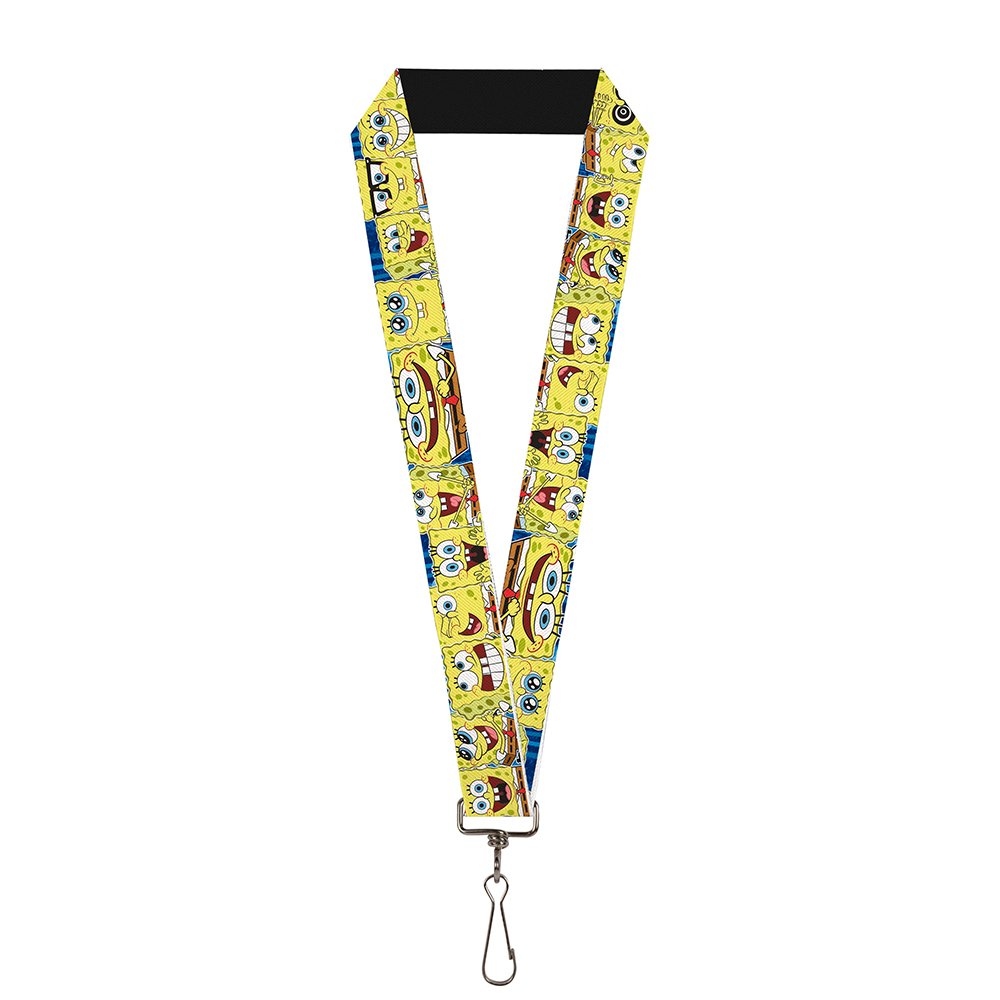 Buckle-Down Lanyard - SpongeBob SquarePants, Spongebob Expressions Stripe Blue, Default