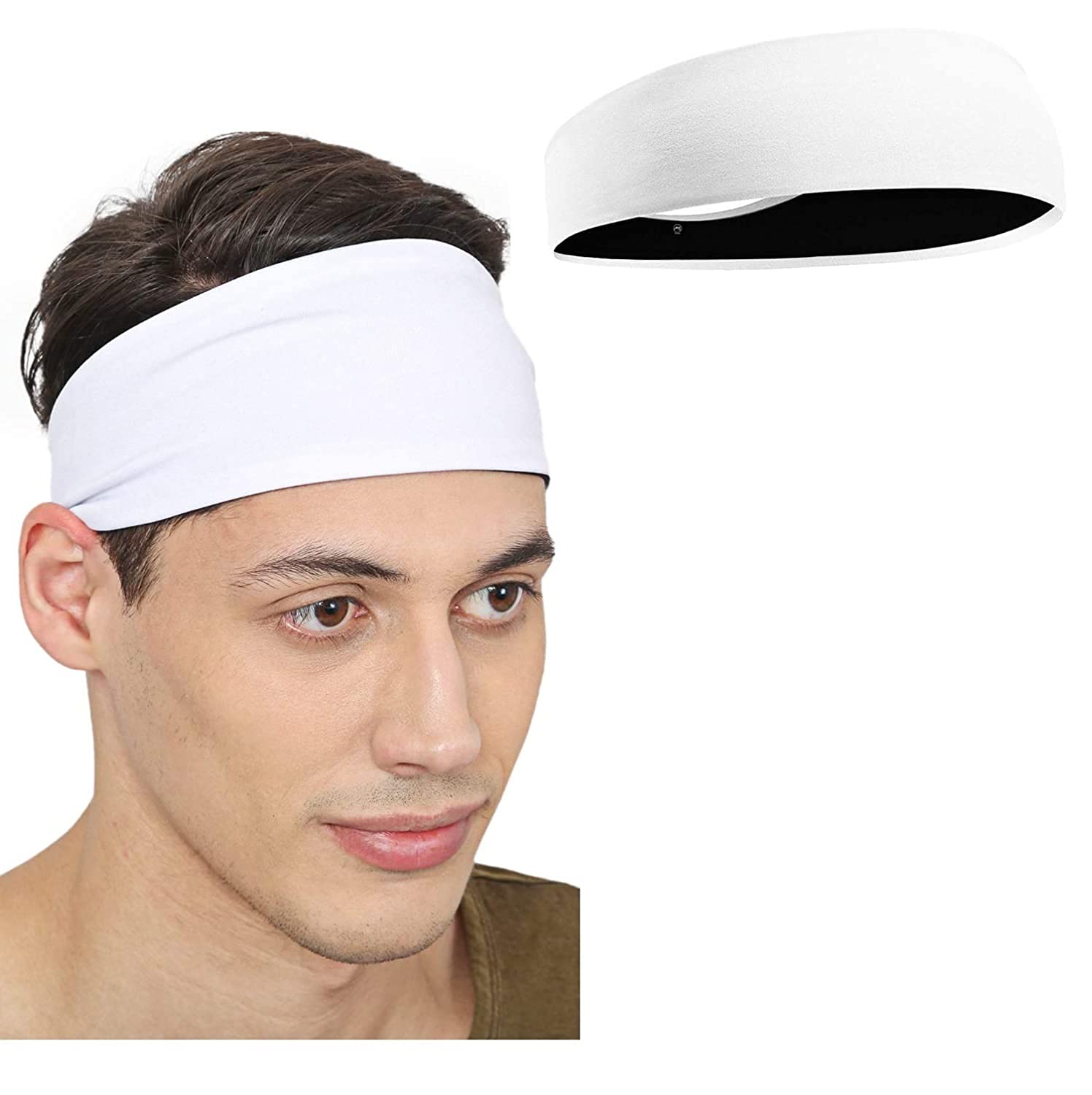 BISMAADH Double Sided Reversible Unisex Headband - White-image-22